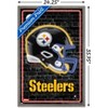 Trends International NFL Pittsburgh Steelers - Neon Helmet 23 Framed Wall Poster Prints - 3 of 4