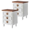 Sapphtopaz Farmhouse Nightstand with Unique Floral Knobs Handle Rustic End Table with 3 Drawers & Gourd Legs Night Stand for Bedroom,Living Room - 3 of 4
