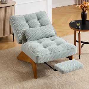 MOONMISS Comfortable Corduroy Adjustable Accent Chair and Footrest Set, Thick-Padded Lounge Chair For living room - 1 of 4