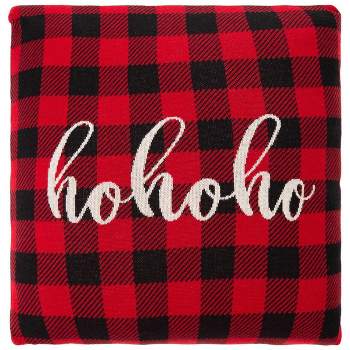 Ho Ho Ho Pillow - Red - 20" X 20" - Safavieh.