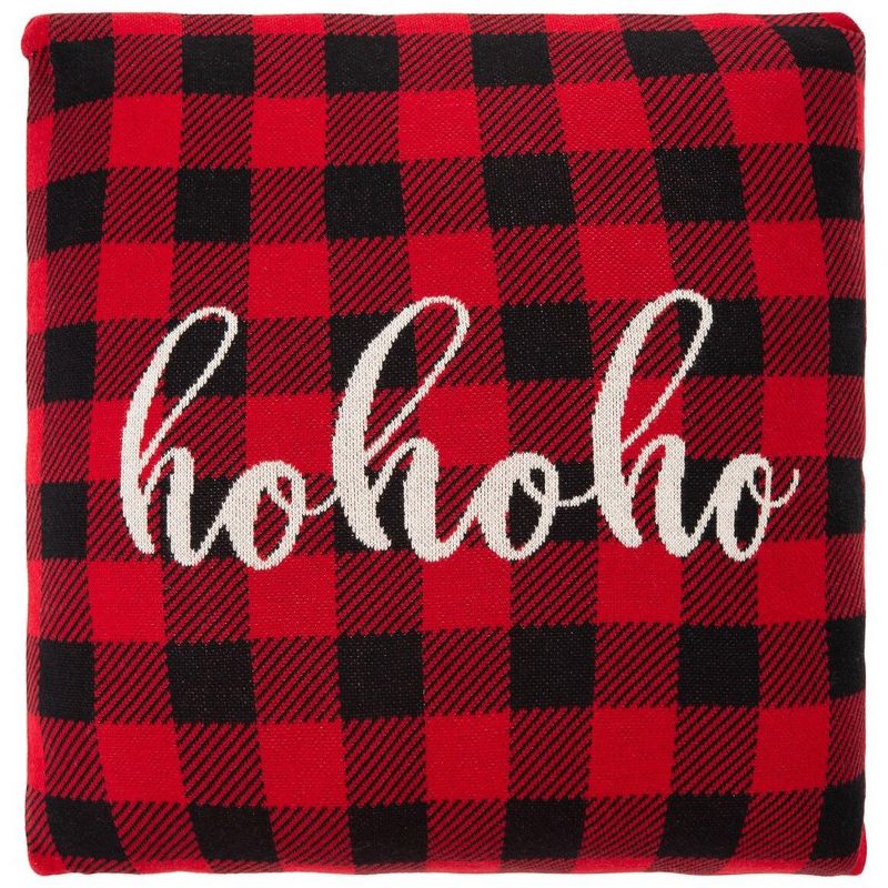 Ho Ho Ho Pillow - Red - 20" X 20" - Safavieh., 1 of 4