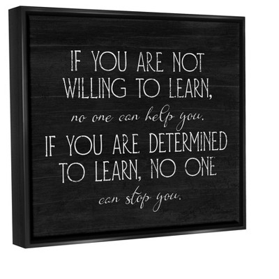 Black Floater Framed Motivational Quote Canvas Print, 21 x 17