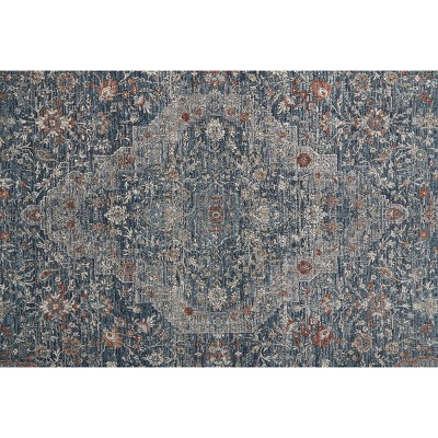Marquette Transitional Easy-Care Blue Synthetic Area Rug