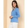 INSPIRE CHIC Women's Vintage Notched Lapel Long Sleeve Printed Button Down Tops - 4 of 4