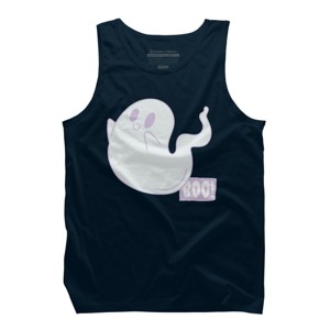 Men's Design By Humans Boo Cute Ghost Halloween cute design By BoogieCreates Tank Top - 1 of 3