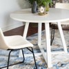 NicBex Round Dining Room Table Set for 2 Morden Dining Room Table with 2 Faux Leather Chairs and Trestle Base for Kitchen - 4 of 4