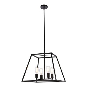 Elegant Lighting Declan 20 inch pendant in black - 1 of 4