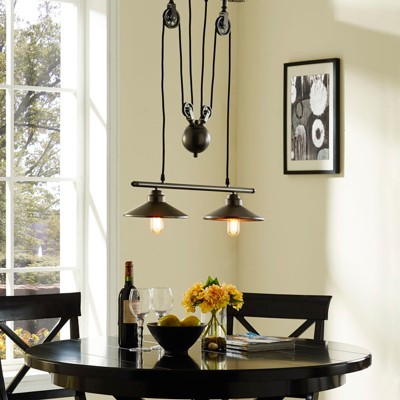 Innovateous Polished Steel Pulley Ceiling Fixture