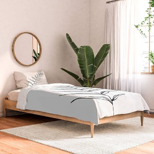 Kris Kivu Botanical Line Art Ink Leaf 2 100% Cotton Comforter Set White - Deny Designs - 1 of 3
