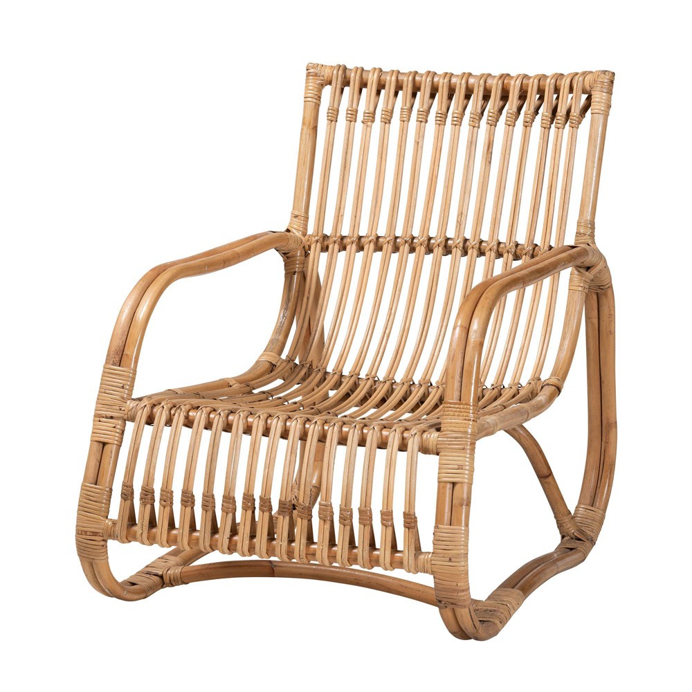 Photos - Chair Blanca Natural Rattan Accent  Brown - bali & pari