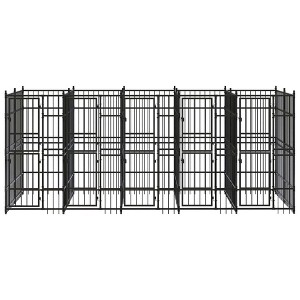 vidaXL Outdoor Dog Kennel Large Dog Crate Dog Cage Exercise Playpen Steel - 1 of 4