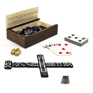 WE Games 10 in 1 Game Combination Set in a Wooden Box - 1 of 4