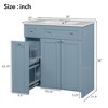 NicBex Bathroom Vanity with Sink,Bathroom Sink Vanity with 2 Doors and Double-tier Deep Drawer,30 inch Bathroom Sink Cabinet,Black/Gray/White/Blue - 3 of 4