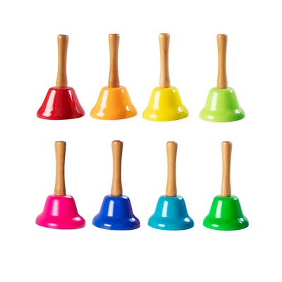 Hand Bell,3.3 Inch Large Hand Bell 8CM Multi Functional Hand Bell Handbell  with Wooden Handle Hand Bells for Kids and Adults School Children Toy