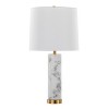 LumiSource (Set of 2) Marabella 26" Contemporary Marble Table Lamps White Marble and Brass Metal with White Linen Shade - 2 of 4