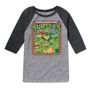 Boys' - Teenage Mutant Ninja Turtles - Retro Group Raglan Graphic T-Shirt - 1 of 4