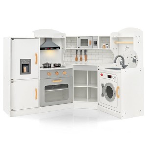 Aghana Digitals White Corner Kids Play Kitchen with Ice Maker, Washing Machine & Storage - - 1 of 4
