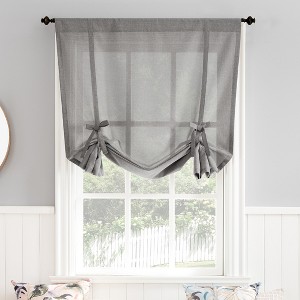 40"x63" No. 918 Light Filtering Semi-Sheer Noah Heathered Texture Rod Pocket Tie-up Window Shade - 1 of 4