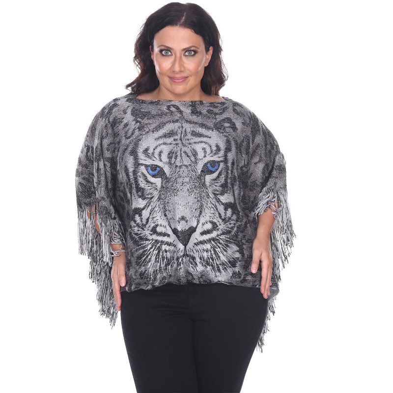 Women's Plus Size Tiger Print - One Size Fits Most Plus - White Mark, 2 of 4