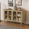 VYNXARIA Natural Wood Farmhouse Sideboard Cabinet£¬ Charming Buffet with Glass Doors and Adjustable Shelves for Functional Storage and Timeless Style - 2 of 4