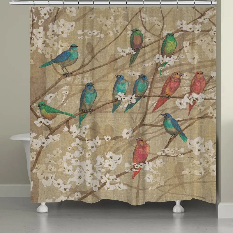 Laural Home Birds and Blossoms Shower Curtain, 1 of 2