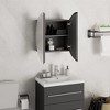 vidaXL Cabinet Bathroom Wall Vanity Mirror Cabinet with Round Mirror and LED - Gray 15.7" x 15.7" x 6.9" - 4 of 4