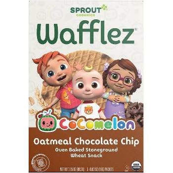 Sprout Foods Cocomelon Organic Oatmeal and Chocolate Chip Wafflez Baby Snacks - 3.15oz/5ct