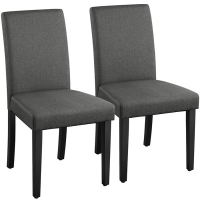 Yaheetech Set of 2 Armless Upholstered Dining Chairs with Solid Wood Legs