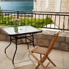 Tangkula 32" Square Tempered Glass Table Steel Frame Outdoor Coffee Table for Yard Garden - 2 of 4