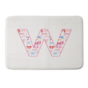 Deny Designs April Lane Art Fancy Bow Monogram Memory Foam Bath Mat - 1 of 4