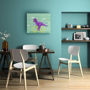Trademark Fine Art Raissa Oltmanns Dino Racer Wood Slat Art - 1 of 4