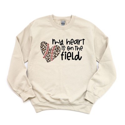 Simply Sage Market Women's Graphic Sweatshirt My Heart Is One The Field Leopard