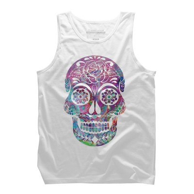 Men's Design By Humans Halloween Sugar Skull By honeytree Tank Top