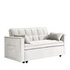 Okak Modern Comfy Velvet Convertible Sleeper Sofa Bed with Adjustable Backrest & Side Pocket,Upholstered Loveseat Sofa Couch for Living Room - 4 of 4
