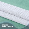 LunaLulinlk Waffle Shower Curtains, Stripe Spa - 4 of 4