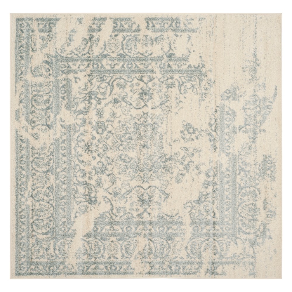 6'x6' Square Addaneye Medallion Square Area Rug Ivory/Slate Square - Safavieh