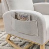 27.6" Teddy Fleece Rocking Armchair with Side Pockets and Wood Frame - 2 of 4
