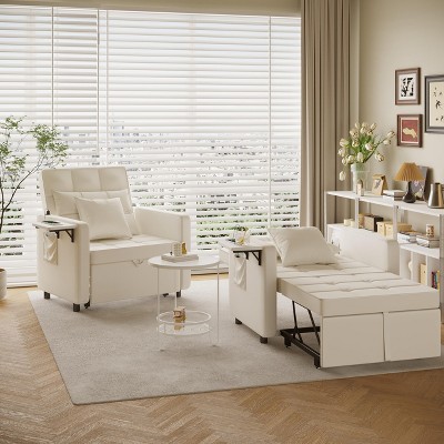 3-in-1 Sofa Bed with Wing Table, USB Ports, and Adjustable Backrest
