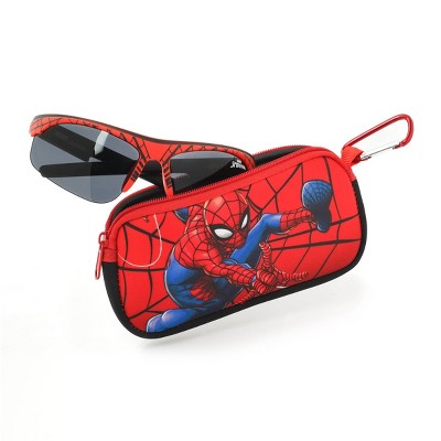 Boys' Spider-Man Sport Sunglasses & Sunglass Case - Red: UV Protection, Medium Fit, Plastic Frame