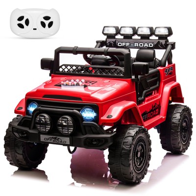 12V Ride On Truck Car, 2WD Electric Car with Remote Control, Toddler Ride On Toy with Spring Suspension, 3 Speeds, for Ages 3-8 Years Kids