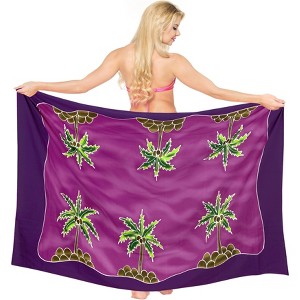 LA LEELA Women's Swimwear Sarong Wrap Cover up Wraps One Size Taffy Palm Tree - 1 of 4