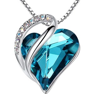 Leafael Infinity Love Heart Pendant Necklace Birthstone Crystal Jewelry Gifts for Women, Silver-tone, 18"+2" - 1 of 4