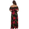 Riviera Sun Womens Floral Printed High Slit Off-Shoulder Rayon Crepe Printed Maxi Dress for Women - 3 of 3