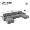NicBex Modern 115" Chenille Sectional Sofa Modular U Shape Sofa Couch with 2 Ottomans for Living Room Apartment, Gray - 2 of 4