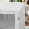 Modern Storage Cabinet with 2 Glass Doors, Adjustable Shelf Sideboard Buffet for Kitchen, Living Room, Entryway - 4 of 4
