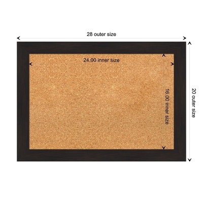 Espresso Brown Framed Natural Corkboard, 24x16