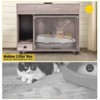 Aivituvin Wooden Cat Litter Box Enclosure | Side Table with Wheels-AIR7018 - 4 of 4