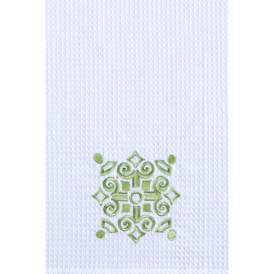 C&F Home Colonial Williamsburg Boxwood Abbey Waffle Weave Cotton Kitchen Towel