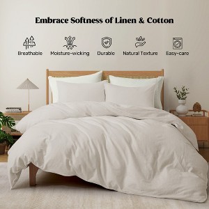 Peace Nest Linen Cotton Duvet Cover and Pillow Sham Set, Breathable and Skin-Friendly Bedding Set - 1 of 4