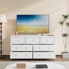 3 Drawer Dresser for Bedroom, Wooden Chest of Drawers with Gold Handles, Media Console Table TV Stand, Freestanding Closet Dresser for Living Room - 2 of 4